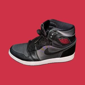 Jordan Black and Silver Athletic Shoes